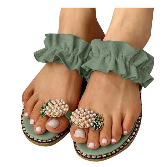 Casual Flat Bottom Large Size Net Red Lotus Leaf Girl Heart Red - Shop at LoveMi