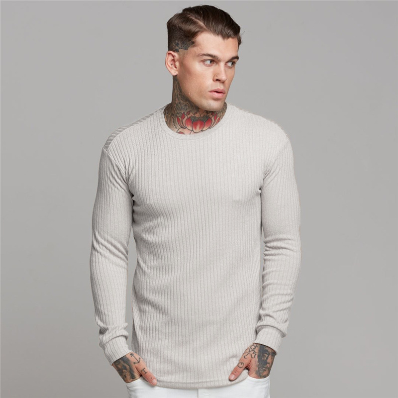 Round Neck Sweater Men's Pullover Fashion Casual Long Sleeve