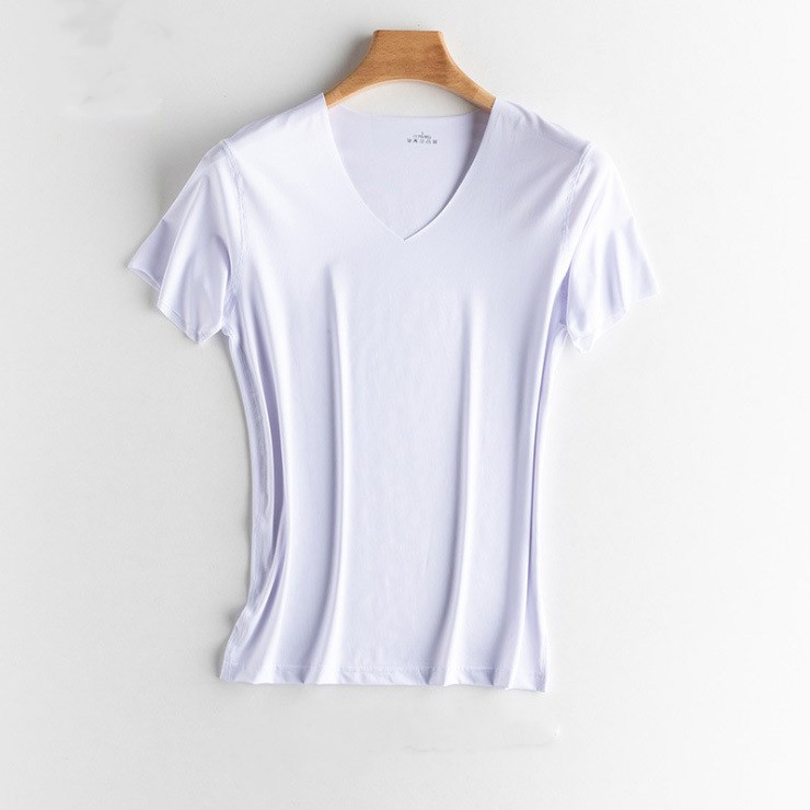 Ice Silk Seamless T-shirt Men's Short Sleeve