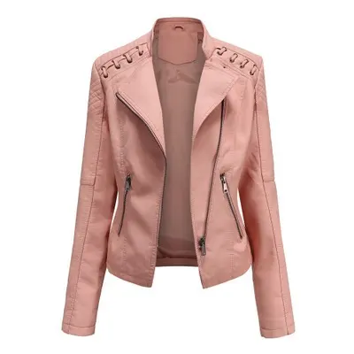 Women's Leather Jackets Short Slim Thin Ladies Motorcycle Suits