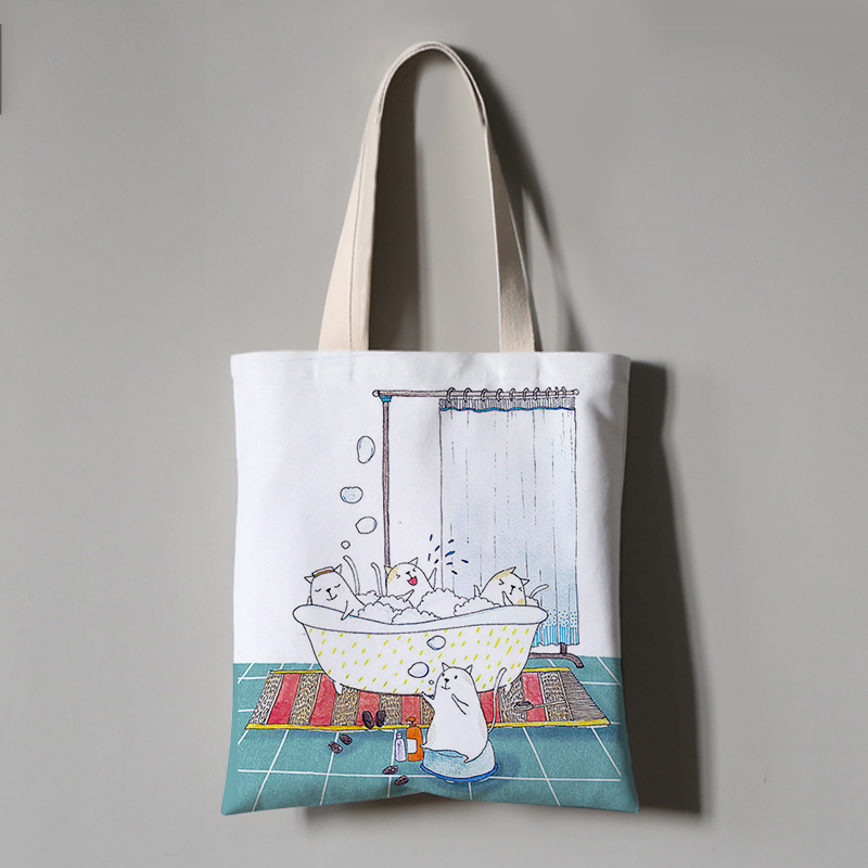 Canvas Bag, Cloth Bag, One Shoulder Portable Environmental Protection Bag 4Style M - Shop at LoveMi