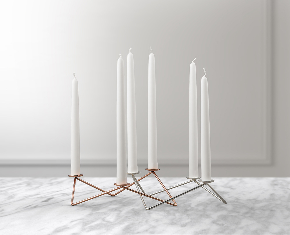 Iron Geometric Candle Holder, picture 2 of 4