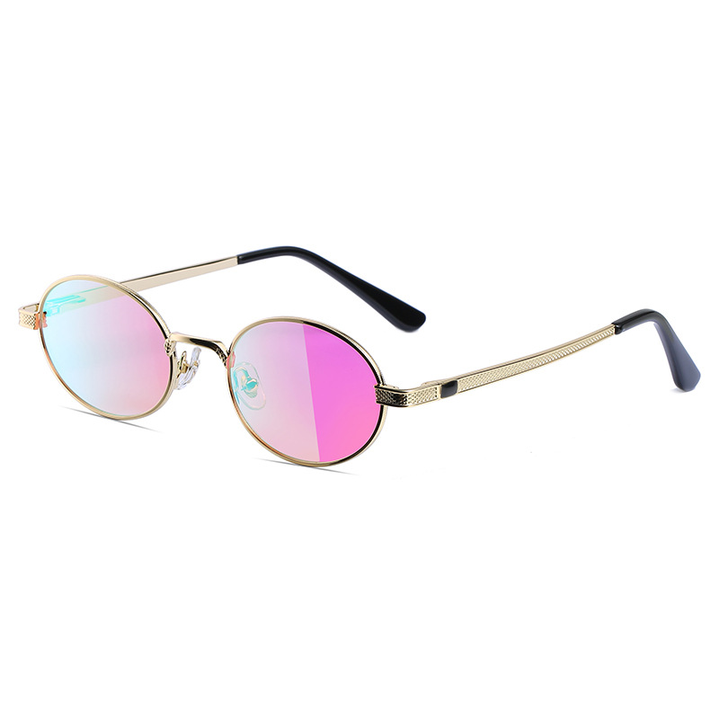 Title 5, Fashion Metal Retro Colorful Round Sunglasses