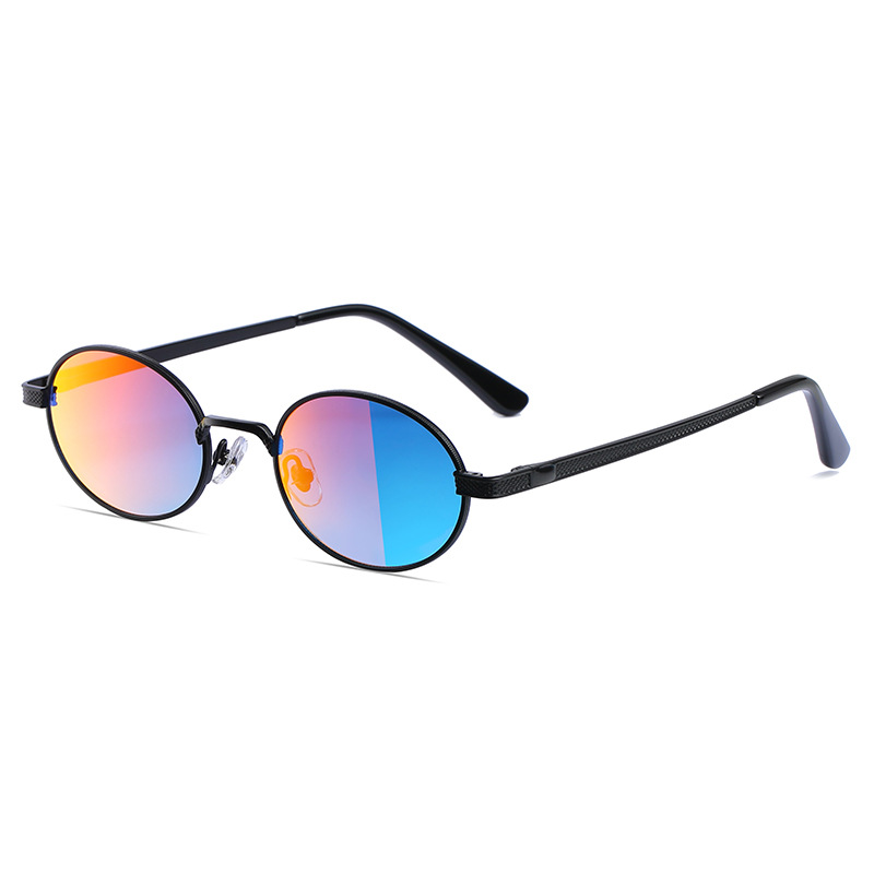 Title 6, Fashion Metal Retro Colorful Round Sunglasses