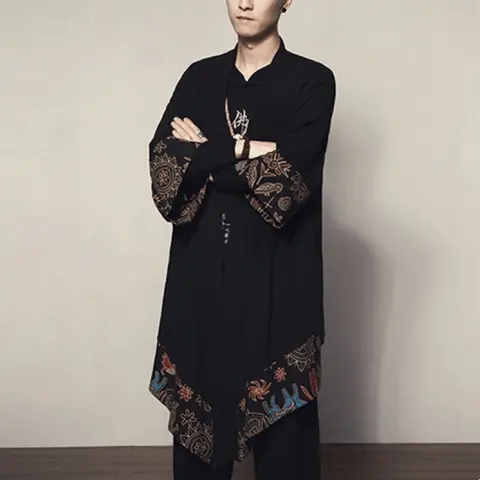 Retro Chinese Style Men's Ethnic Jacket Tang Suit Three-Quarter