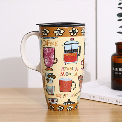 Mark Cup Ceramic With Lid Simple E Cup - Shop at LoveMi