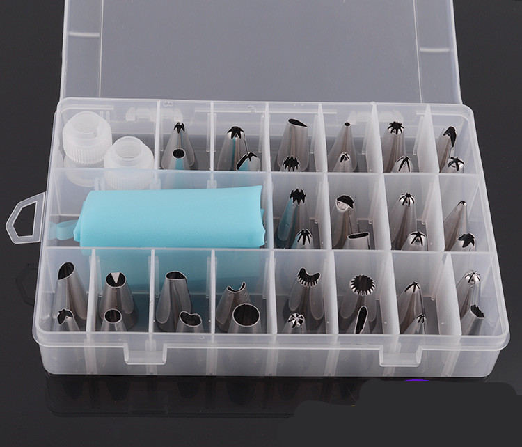 The Manufacturer Produces 36-Head Box Mounting Nozzle, Stainless Steel Mounting Nozzle, 12-Inch Silicone Mounting Bag, Baking Tools