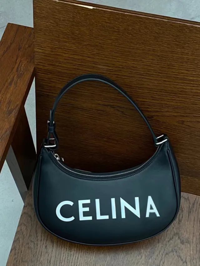 Semicircle Single Shoulder Letter Handbag Black - Shop at LoveMi