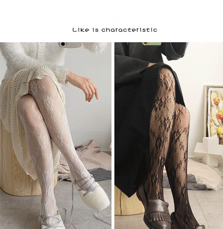 Title 1, White retro Lace Fishnet Stockings Gardenia Bot...