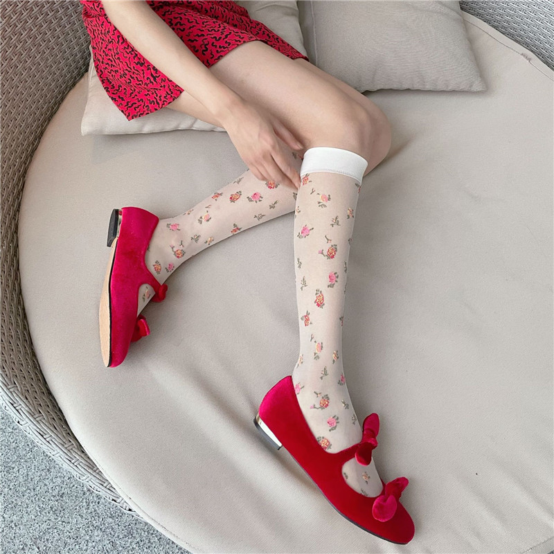 Title 4, Thin Transparent Tube Socks Core-spun Silk Jacq...