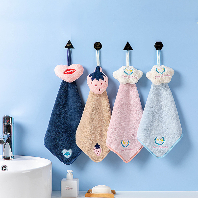 Title 3, Kitchen Cloud Hand Towel Bathroom Hangable Cora...