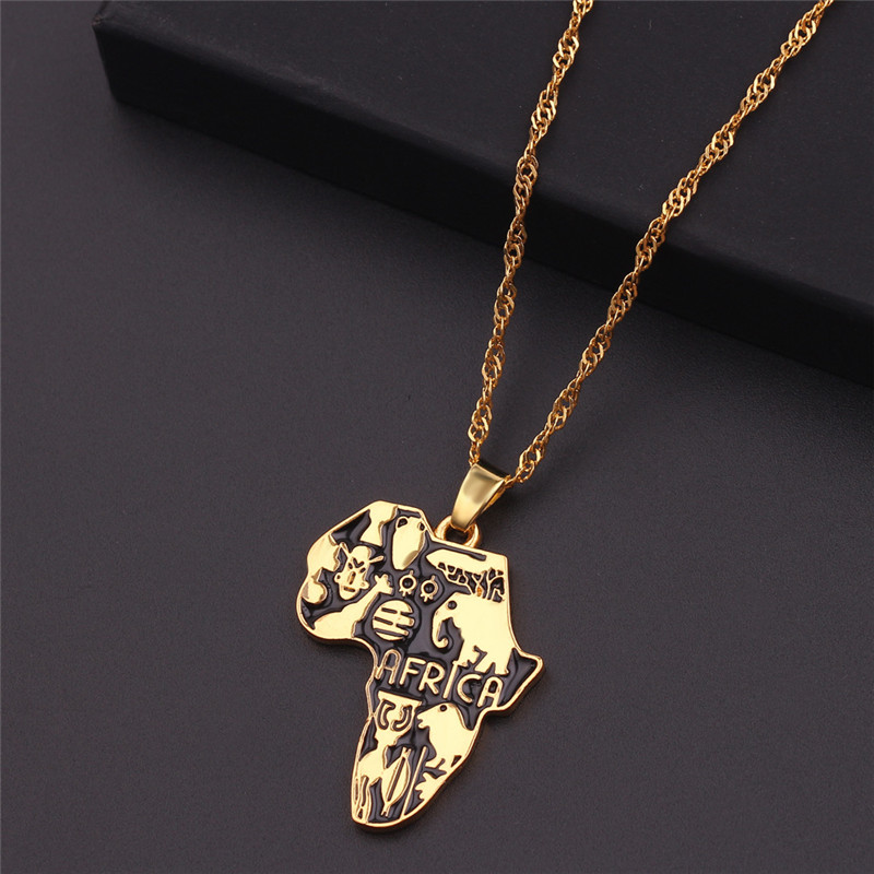 Africa Map Pendant Necklace Creative New Ghana Map Necklace