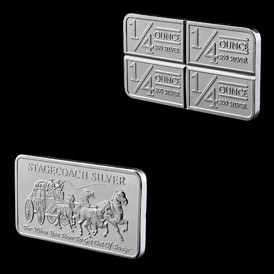 Northwest Region Territorial Mint 999 Fine Stagecoach Ounce 999 Silver Divisible Bar