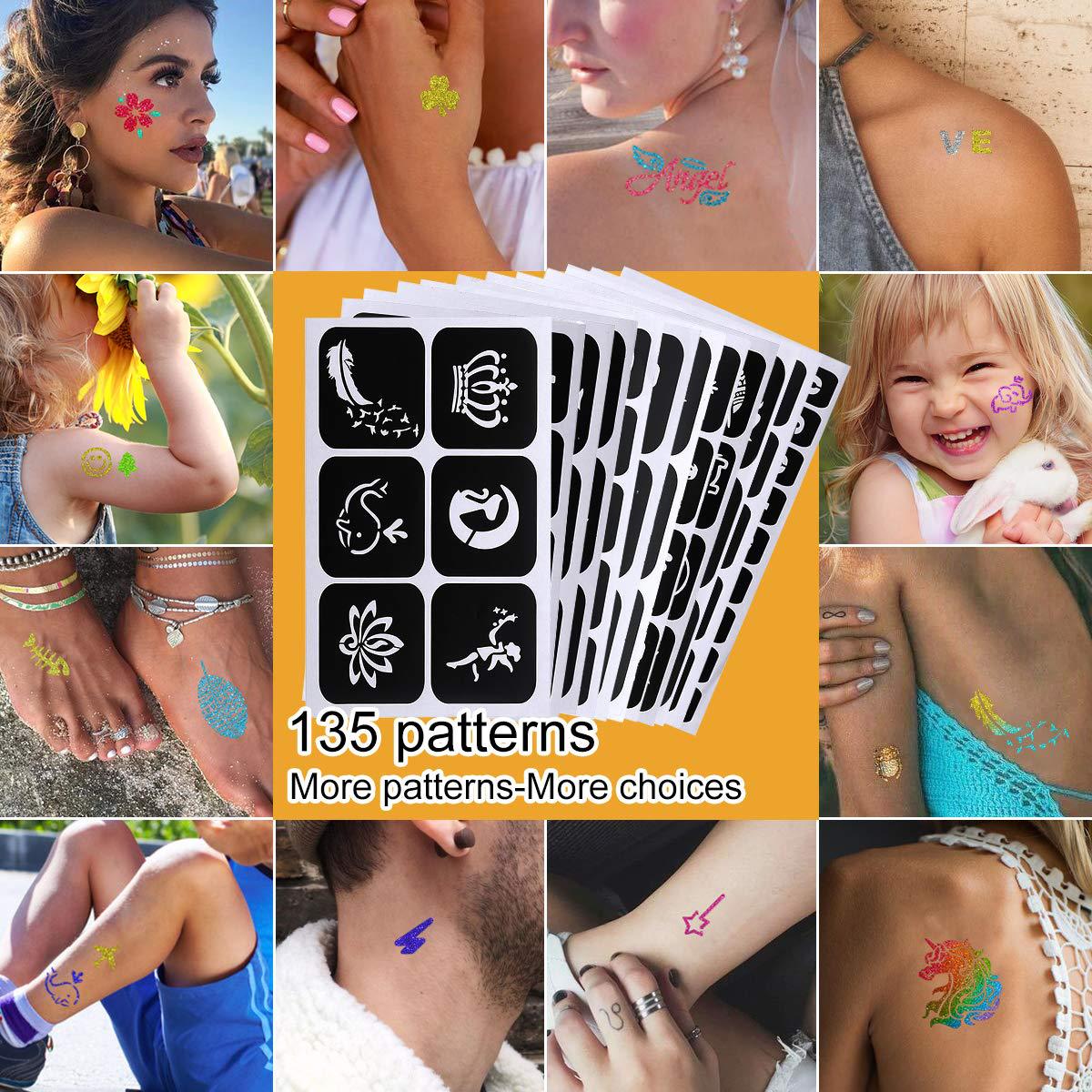 Title 5, Set de tatuajes brillantes de diamantes innovad...