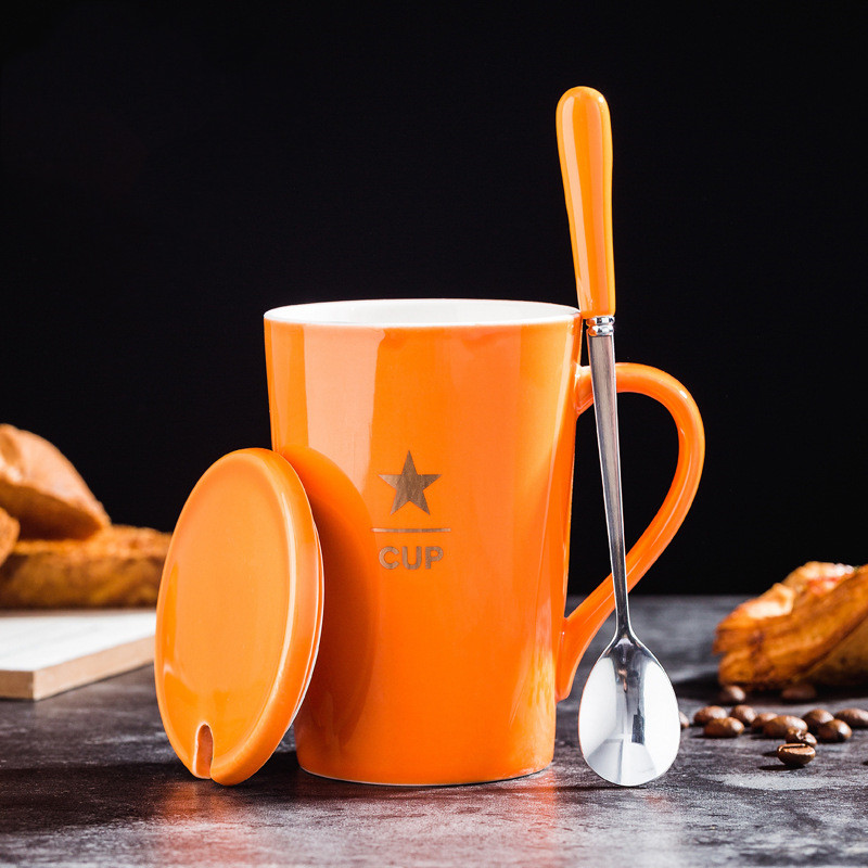 Ceramic Cup Coffee Cup Advertising Cup Water Cup With Lid Spoon Gift Box Custom Mug LOGO Gift