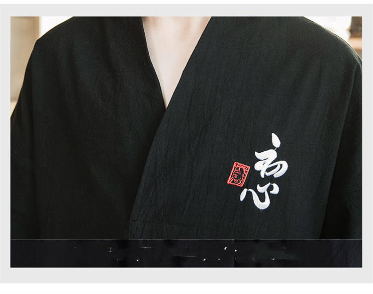 Style Embroidery Five-Point Sleeve Loose V-Neck Half-Sleeved Hanfu Retro Tang Suit Top Clothes Summer