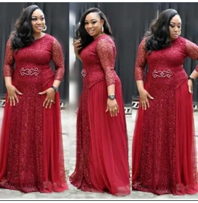 Round Neck Sleeve Dress Evening Party Long Dress Wine - Shop at LoveMi