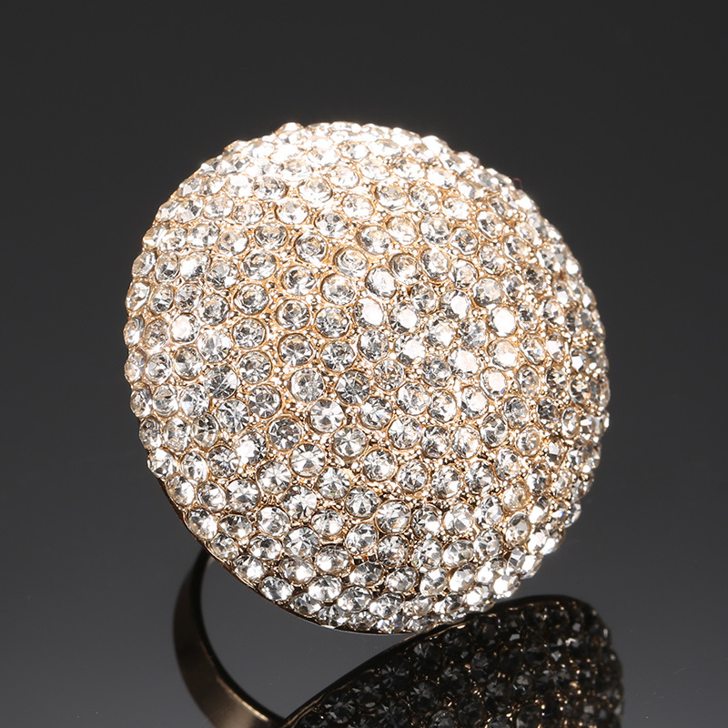 Ring High-End Full Diamond Wide Face Open Joint Ring Index Finger Ring Jewelry