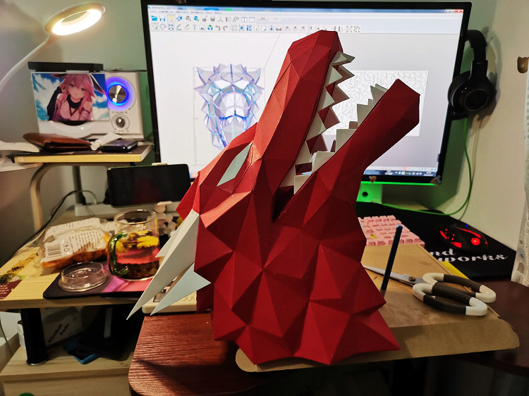Game of Thrones Icefield Wolf Paper Model Tagrian Dragon Creative Wall Mounted Handmade Origami Living Room Background Wall