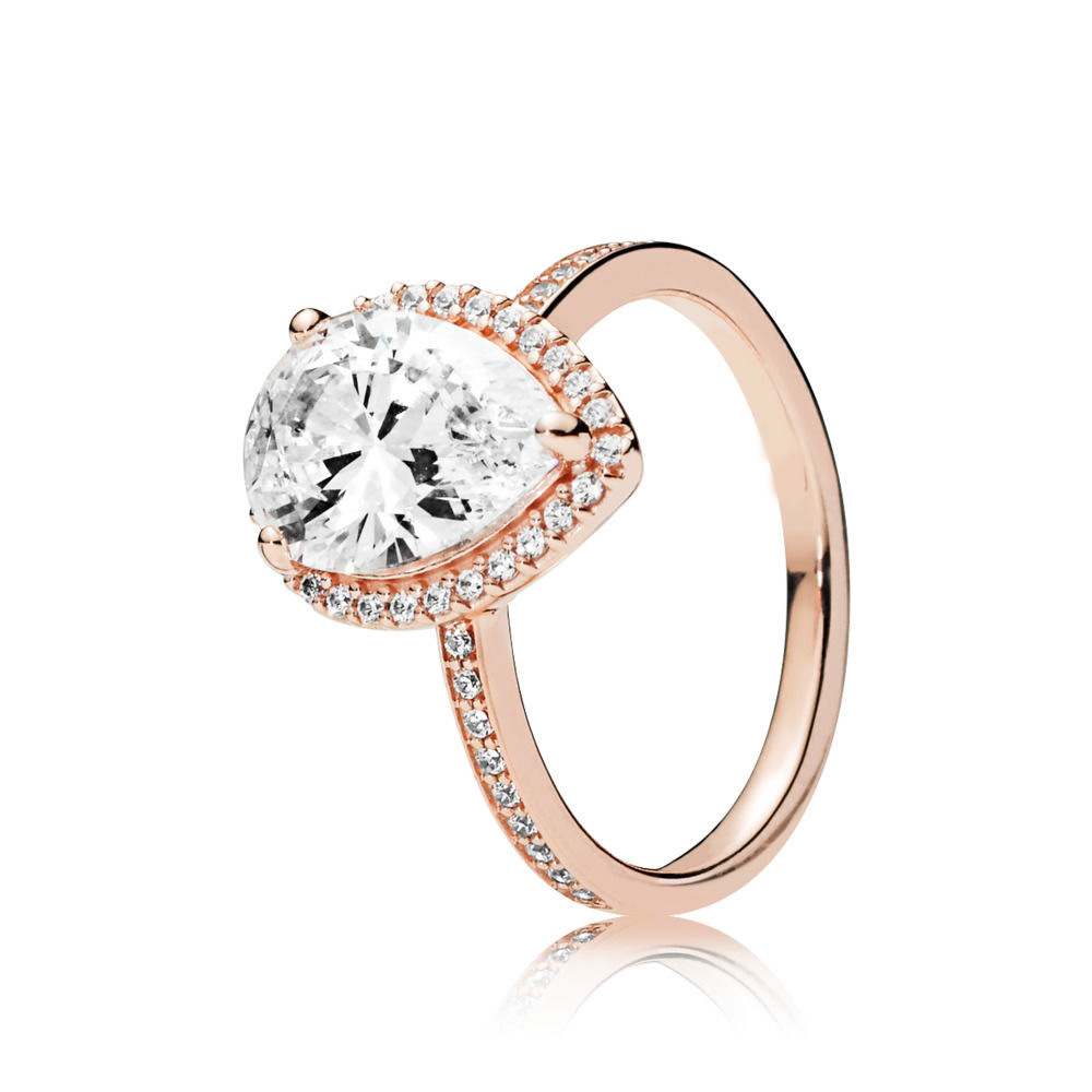 Pan Zhuola Panjia S925 Rose Gold Dazzling Daisy Group Ring Wheel of Fortune Love Couple Ring Female