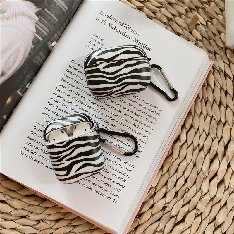 Compatible with Apple, Compatible with Apple , Black And White Striped Earphone Case For Airpods Protective Case - Image 3