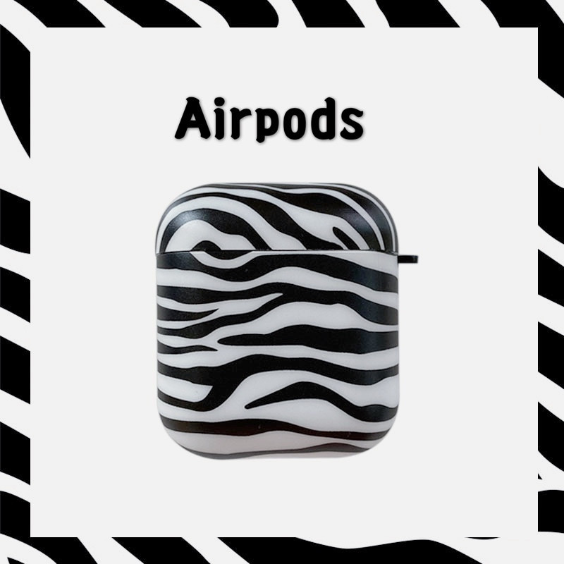 Compatible with Apple, Compatible with Apple , Black And White Striped Earphone Case For Airpods Protective Case - Image 4