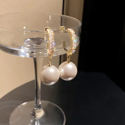  New Fashion Korean Oversized White Pearl Drop 