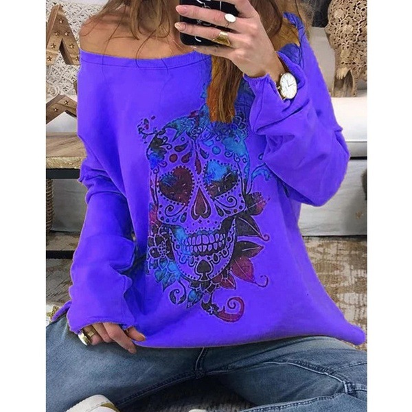 Title 3, Langärmliges Pullover-Sweatshirt mit Totenkopf-...