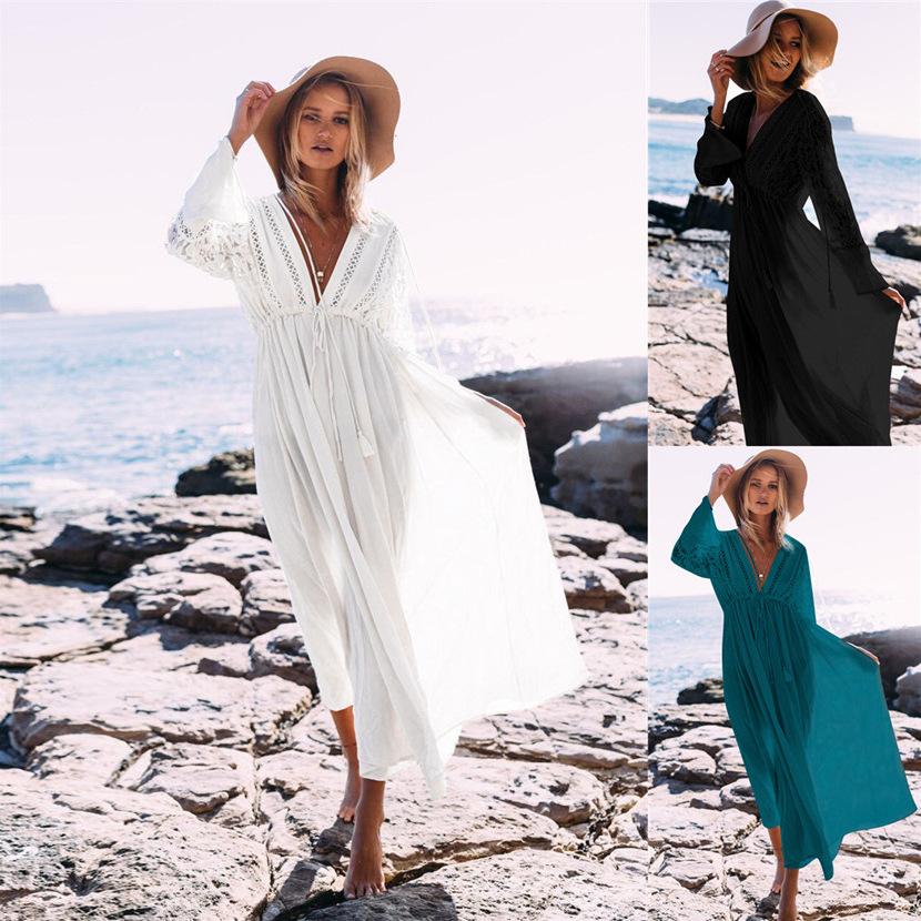 Lace Beach Dress Seaside Vacation Bikini Swimsuit Blouse Women Sun Protection Clothing Foreign Trade