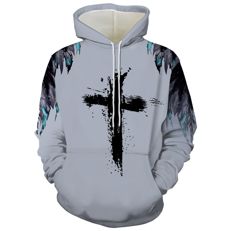 Title 4, Ouma Loose Hooded 3D Sweater Cross