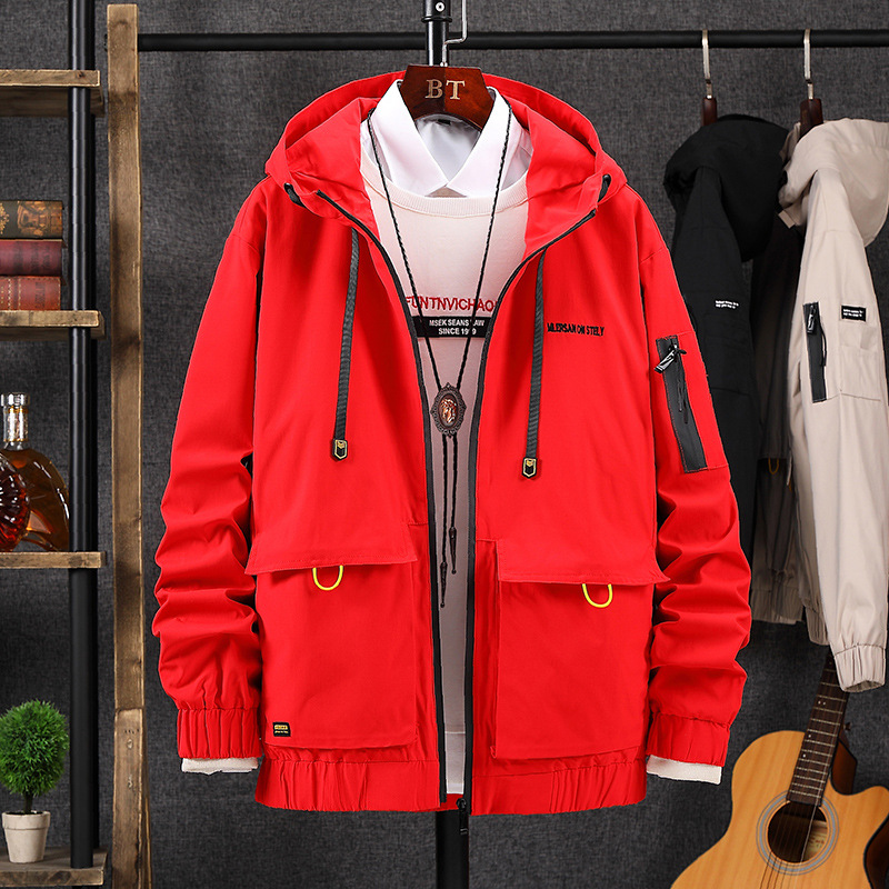 Men's Student Workwear Loose Hooded Jacket
