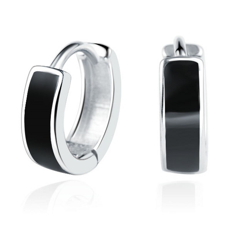 Korean Trendy Male White Copper Earrings