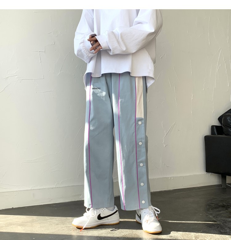 Title 18, Mens Wide Leg Pants Korean Fashion Loose Strai...