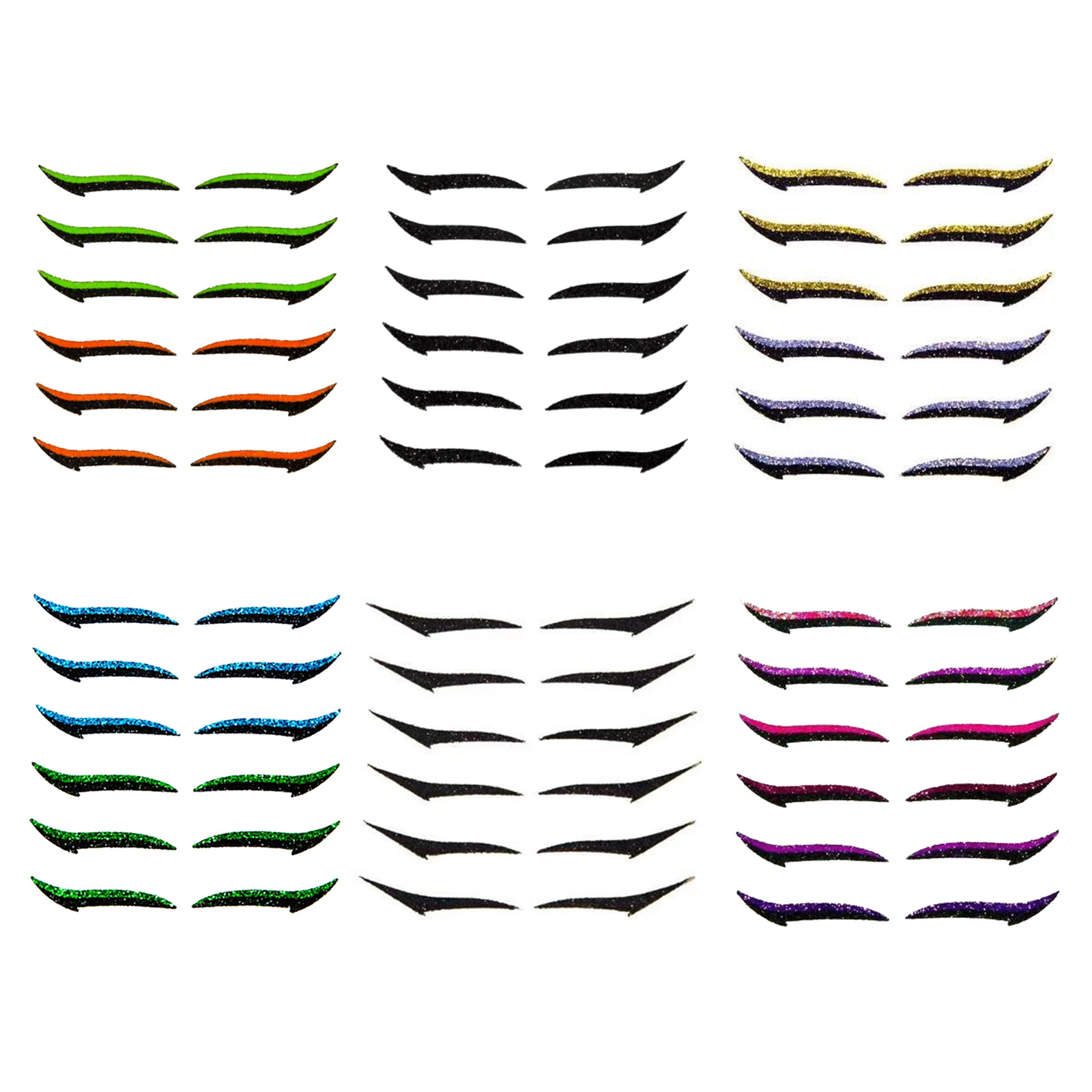 Reusable Eyeliner Stickers Eye Shadow Eyeliner Stickers Trendy Big Eye Makeup Natural Stickers Lazy Stickers Set Of 6 Colors - Shop at LoveMi