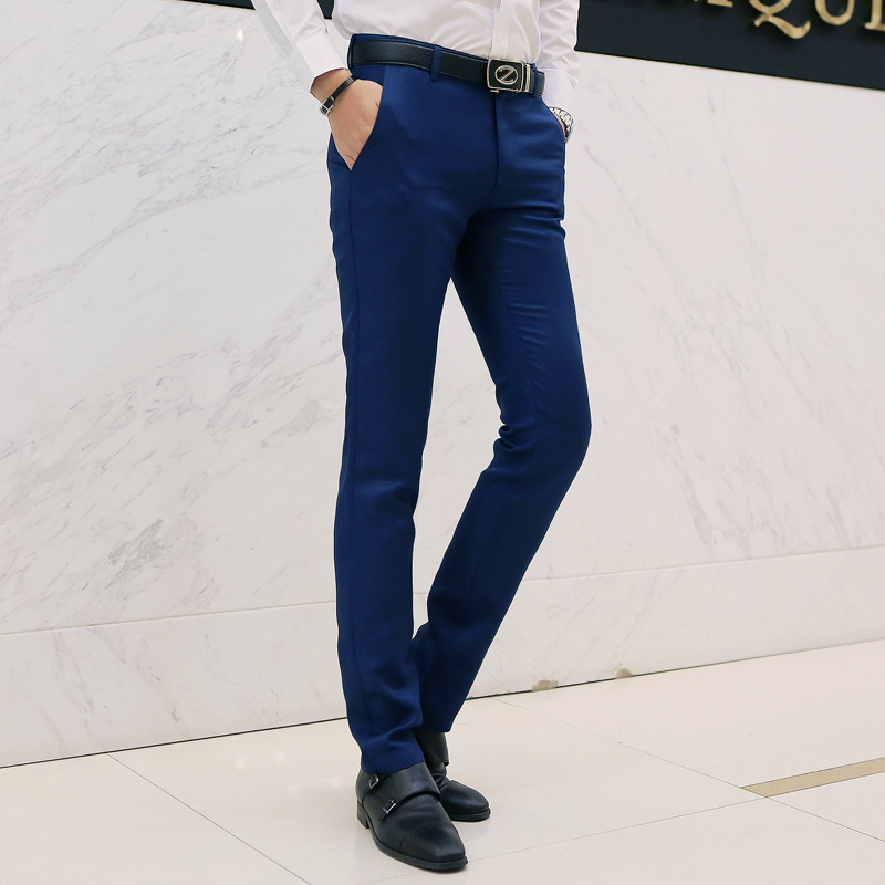 Title 7, Mens Solid Color Slim Straight Slacks, comfort...