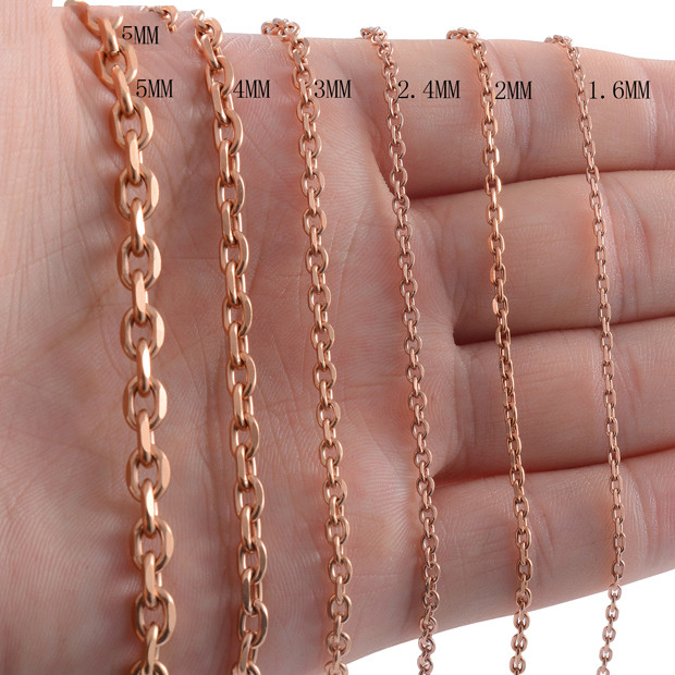Supply European And American Simple Stainless Steel Angle Chain, Keel With Chain, Stainless Steel Rose Gold Necklace, Pendant With Chain