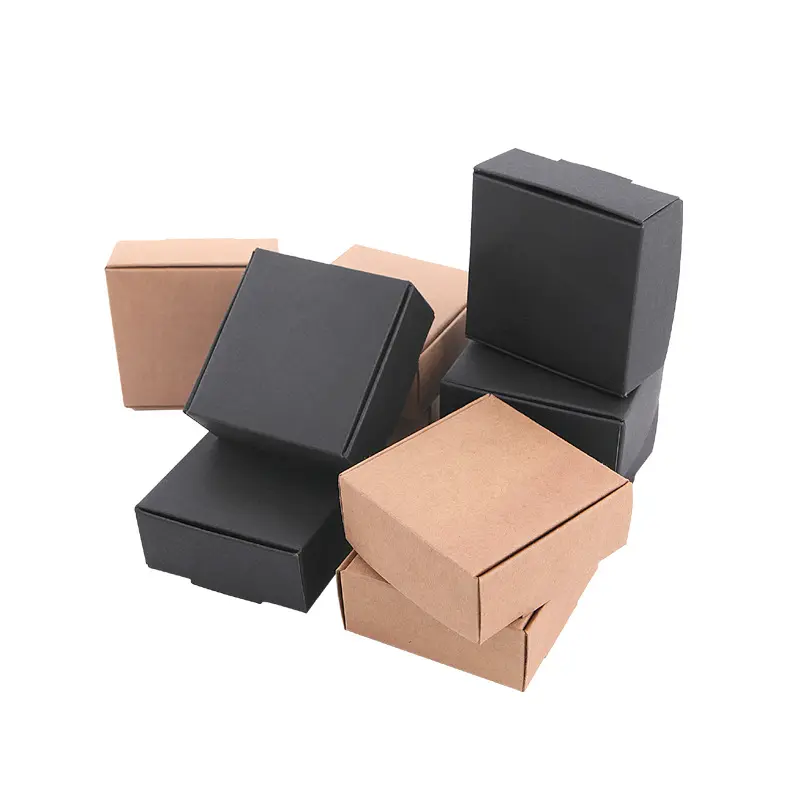 Kraft Paper Box Black Card Small Jewelry