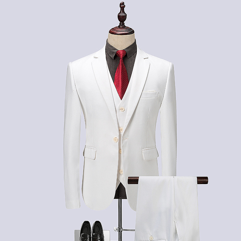 Korean Three-Piece Slim Plus Size Men's Suit
