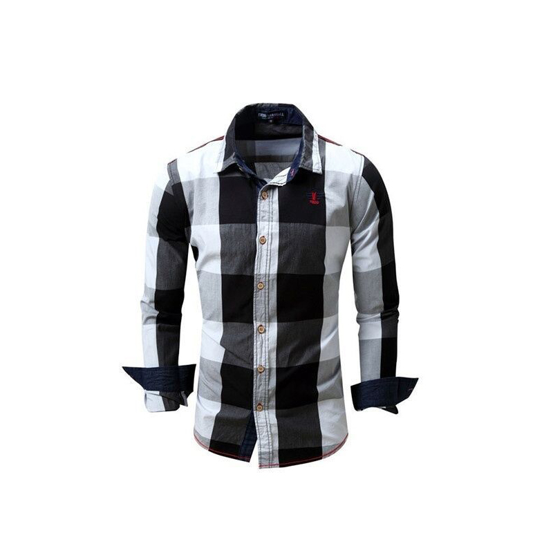 Title 3, Camisa xadrez masculina de manga longa casual, ...