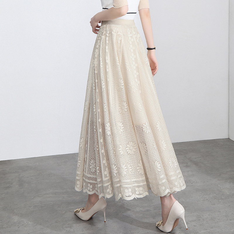 Title 4, Hollow Lace Half-Length Skirt Female Spring And...