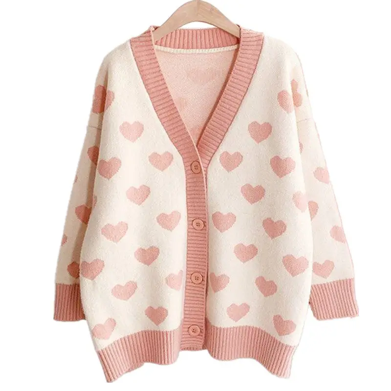 Small Fresh Knitted Cardigan Women Spring And Autumn Women'S Clothing Korean Loose Sweet Sweater