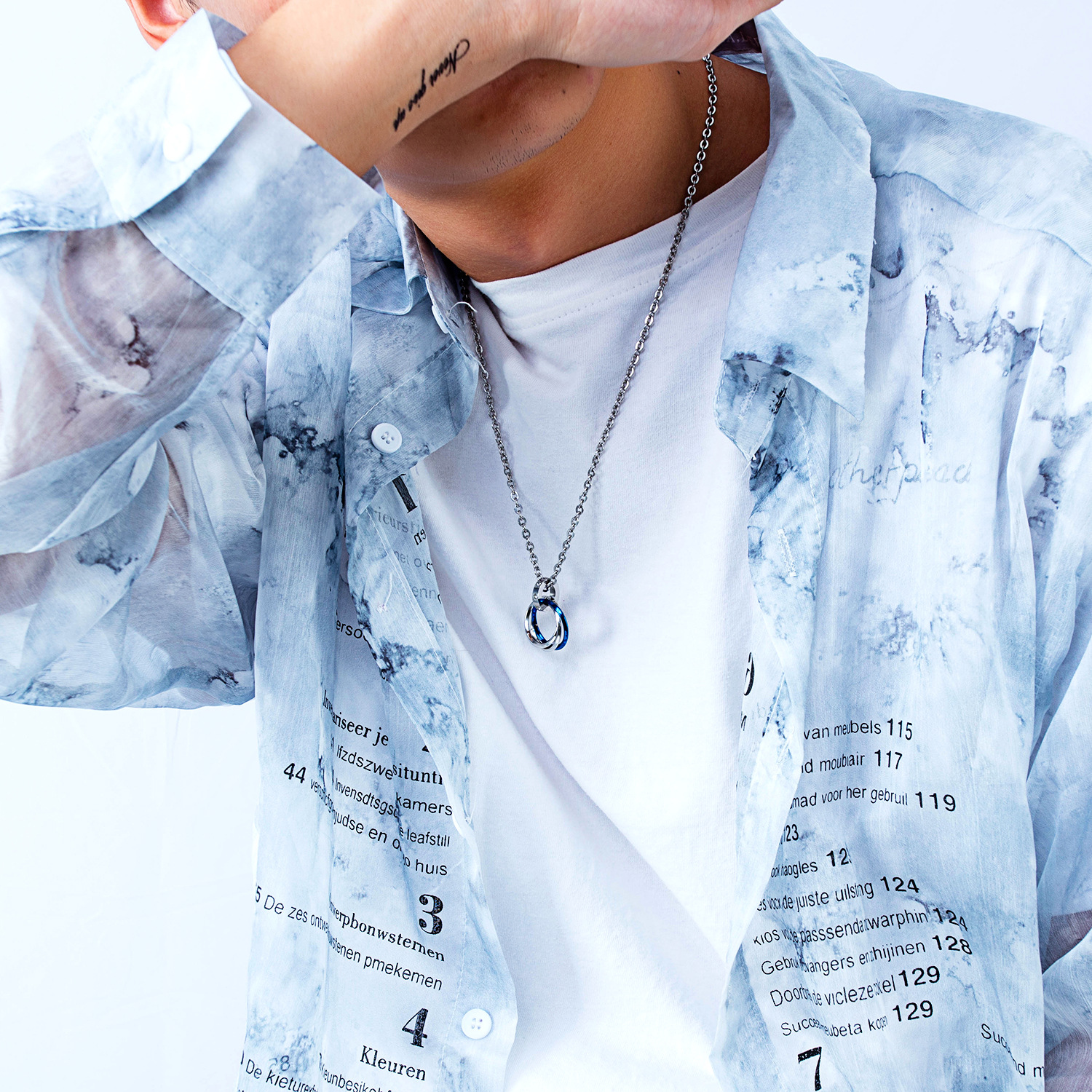 Three Ring Pendant Titanium Steel Interlocking Necklace