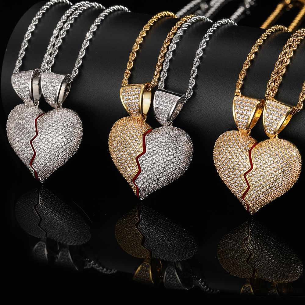 ip Hop Two Half Heartbreak Combination Pendant