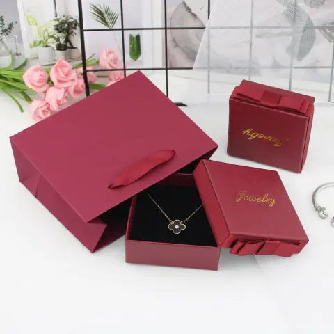 Packaging Gift Box Dark Green Bow Jewelry Box Ring