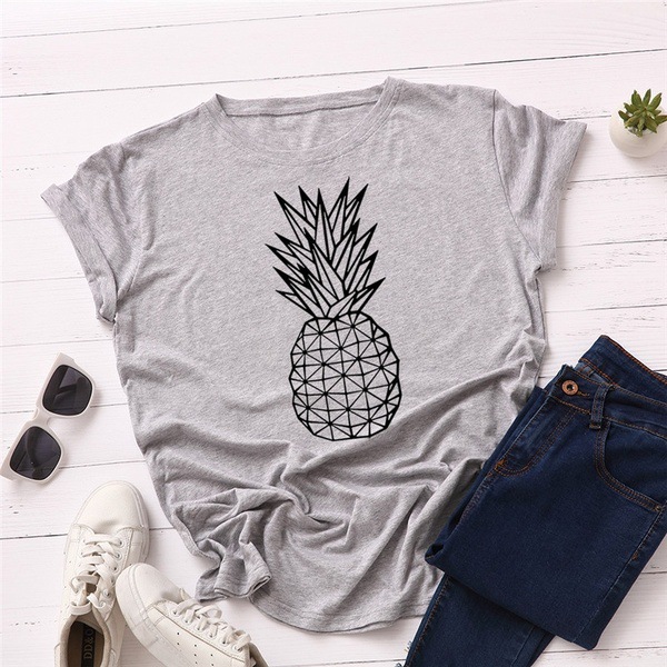 Summer Spot European And American Women'S Pineapple Print Short Sleeved T Shirt Xh1597 4 - Shop at LoveMi
