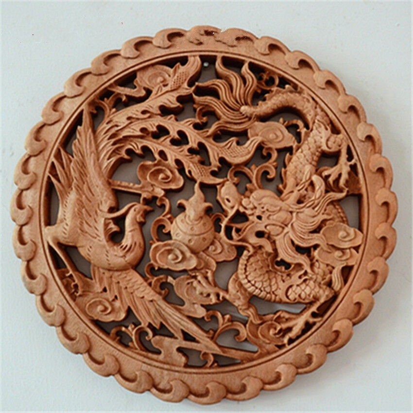 Wood Carving Pendant Solid Wood Hollow Carving Crafts — foto 3