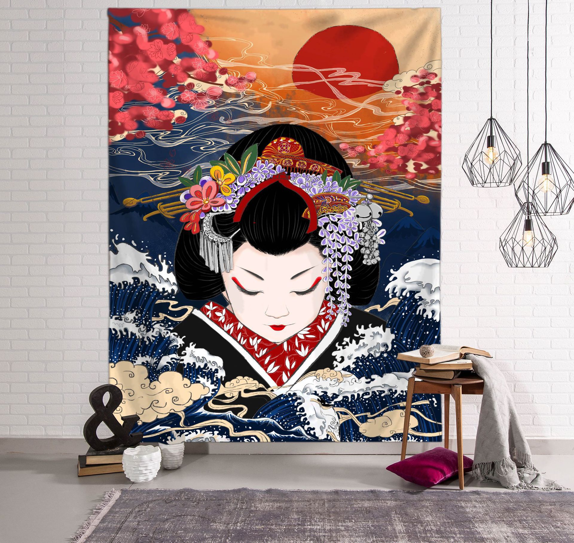 Cloth Set sail Explosion Wave Tapestry Decorative Painting Living Room