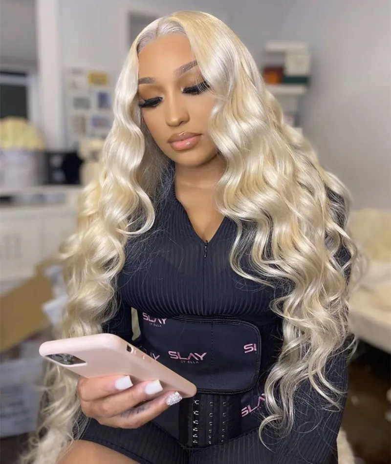 Wigs, Long Curly Hair, Popular Light Gold Big Wave Chemical Fiber High Temperatu