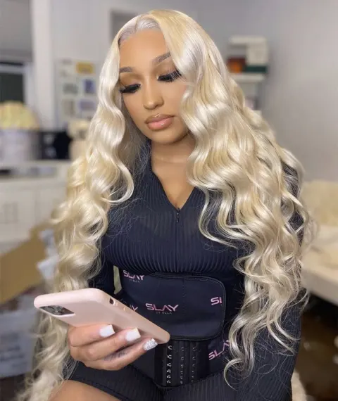Wigs, Long Curly Hair, Popular Light Gold Big Wave Chemical Fiber High Temperatu