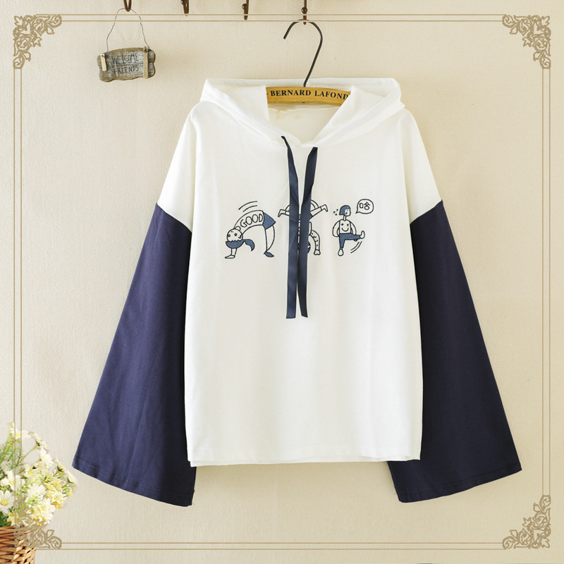 Title 2, Merry Pretty Women Cartoon Embroidery Hooded Sw...